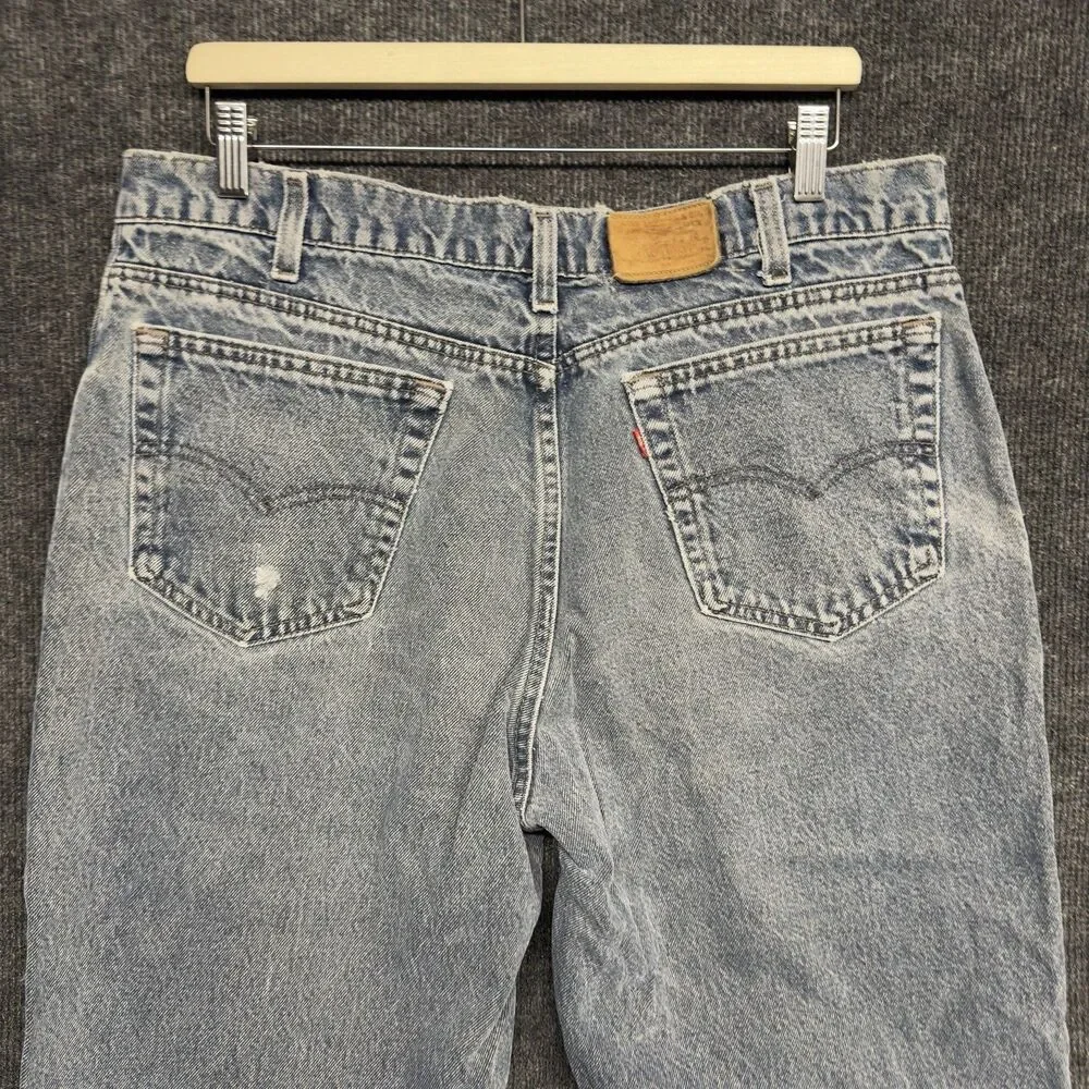 VTG 90s Levis 545 Relaxed Loose Fit Jeans Mens 38x30 Blue USA Made Distressed